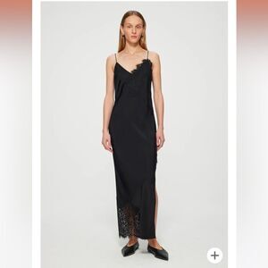 Róhe Black V-Neck Slip Dress